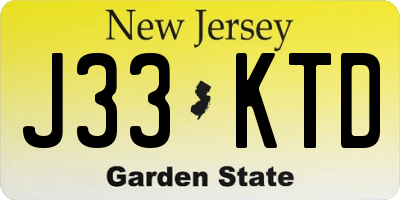 NJ license plate J33KTD