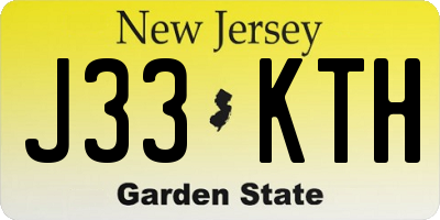 NJ license plate J33KTH