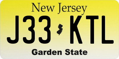 NJ license plate J33KTL