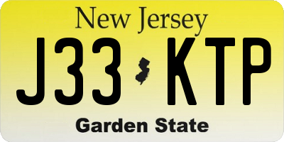 NJ license plate J33KTP