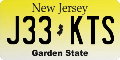 NJ license plate J33KTS
