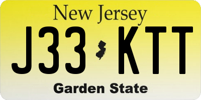NJ license plate J33KTT