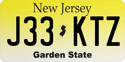 NJ license plate J33KTZ
