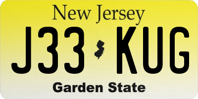 NJ license plate J33KUG