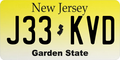 NJ license plate J33KVD