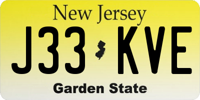 NJ license plate J33KVE