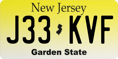 NJ license plate J33KVF