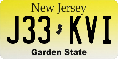 NJ license plate J33KVI