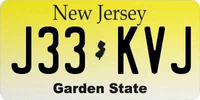 NJ license plate J33KVJ