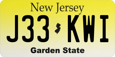 NJ license plate J33KWI