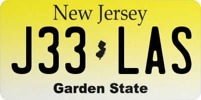NJ license plate J33LAS