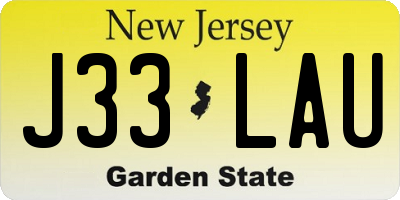 NJ license plate J33LAU
