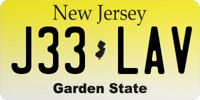 NJ license plate J33LAV