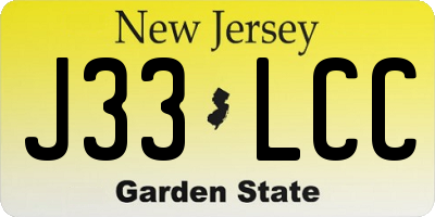 NJ license plate J33LCC