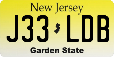 NJ license plate J33LDB
