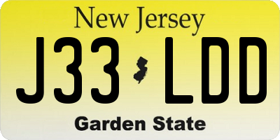 NJ license plate J33LDD