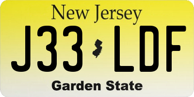 NJ license plate J33LDF