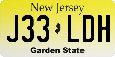 NJ license plate J33LDH
