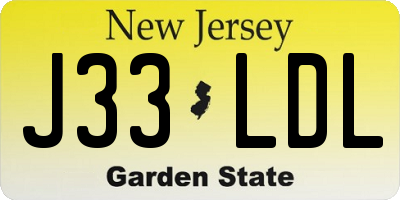 NJ license plate J33LDL