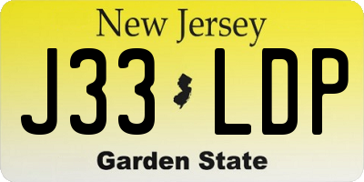 NJ license plate J33LDP