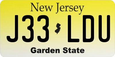 NJ license plate J33LDU