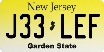 NJ license plate J33LEF