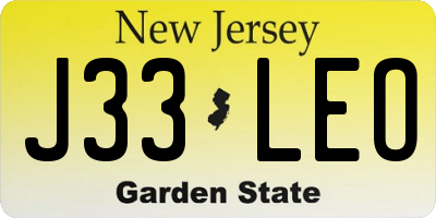 NJ license plate J33LEO
