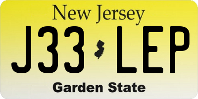 NJ license plate J33LEP