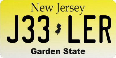 NJ license plate J33LER