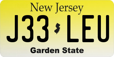 NJ license plate J33LEU
