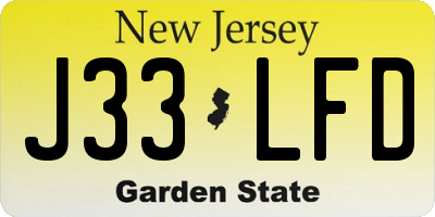 NJ license plate J33LFD
