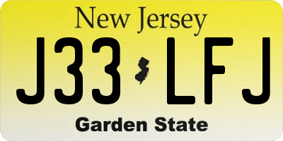 NJ license plate J33LFJ