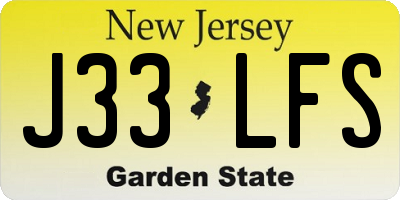 NJ license plate J33LFS