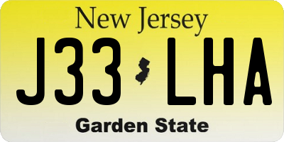NJ license plate J33LHA