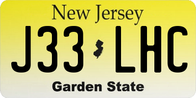 NJ license plate J33LHC