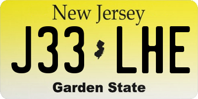 NJ license plate J33LHE