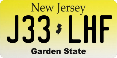 NJ license plate J33LHF