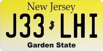 NJ license plate J33LHI