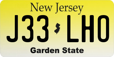 NJ license plate J33LHO