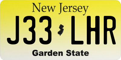 NJ license plate J33LHR