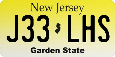 NJ license plate J33LHS