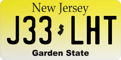 NJ license plate J33LHT