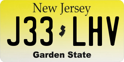 NJ license plate J33LHV