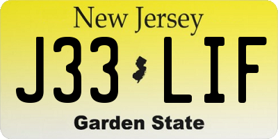 NJ license plate J33LIF