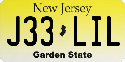 NJ license plate J33LIL