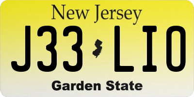 NJ license plate J33LIO