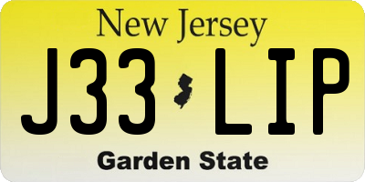 NJ license plate J33LIP