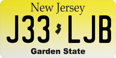 NJ license plate J33LJB