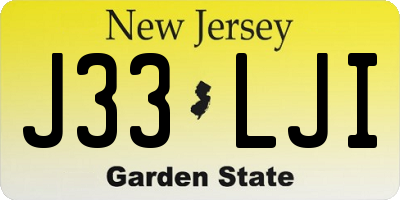 NJ license plate J33LJI