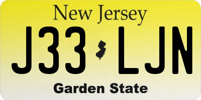 NJ license plate J33LJN